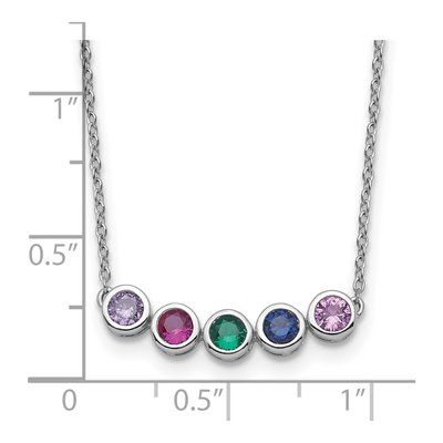 14K White Gold 5-Stone Family Birthstone Necklace – view 4