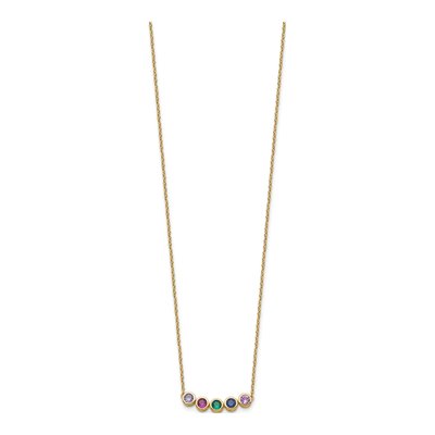 14K Yellow Gold 5-Stone Birthstone Family Necklace – view 3
