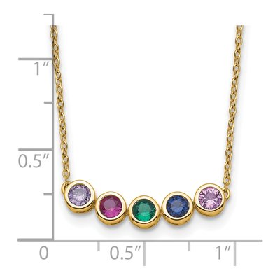 14K Yellow Gold 5-Stone Birthstone Family Necklace – view 4