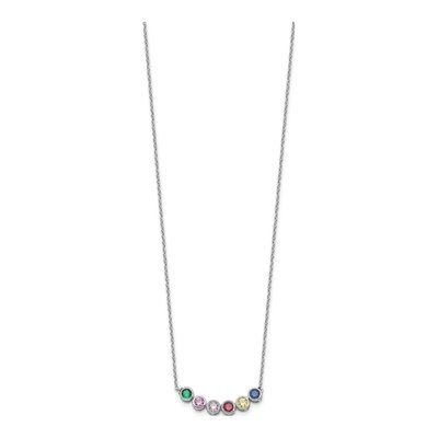 14K White Gold Personalized Family Birthstone Necklace – view 4