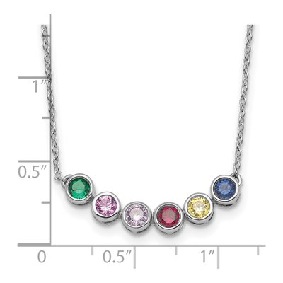 14K White Gold Personalized Family Birthstone Necklace – view 5