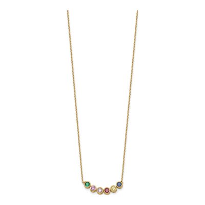14K Yellow Gold 6-Stone Family Birthstone Necklace – view 3