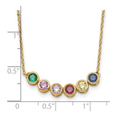 14K Yellow Gold 6-Stone Family Birthstone Necklace – view 4