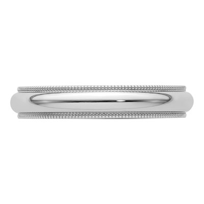 Platinum 4mm Milgrain Comfort-Fit Wedding Band – view 4