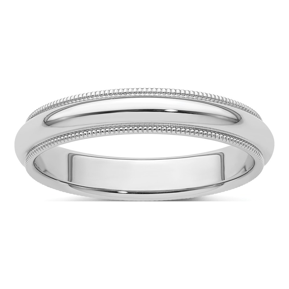 Platinum 4mm Milgrain Comfort-Fit Wedding Band