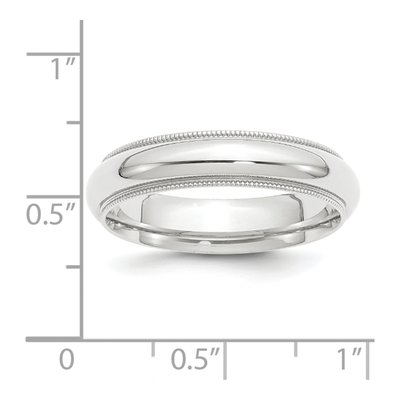 Platinum 5mm Milgrain Comfort-Fit Wedding Band – view 3