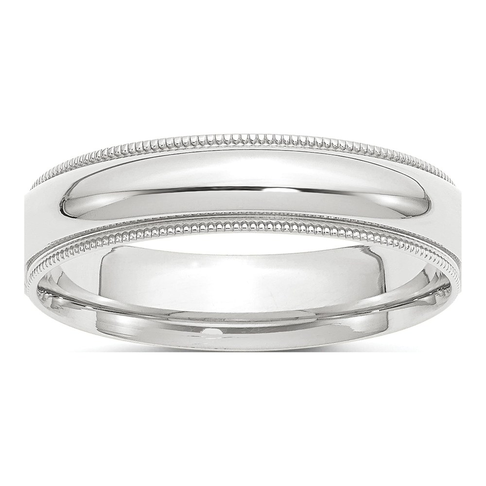 Platinum 5mm Milgrain Comfort-Fit Wedding Band