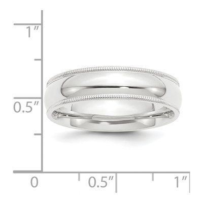 Platinum 6mm Milgrain Comfort-Fit Wedding Band – view 2