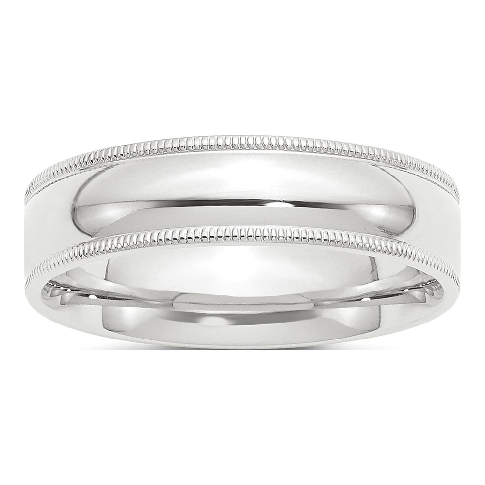 Platinum 6mm Milgrain Comfort-Fit Wedding Band