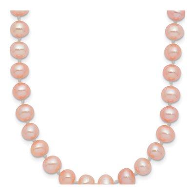 14K Yellow Gold Pink Freshwater Cultured Pearl Necklace