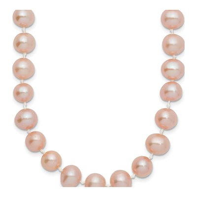 14K Yellow Gold Pink Freshwater Cultured Pearl Necklace