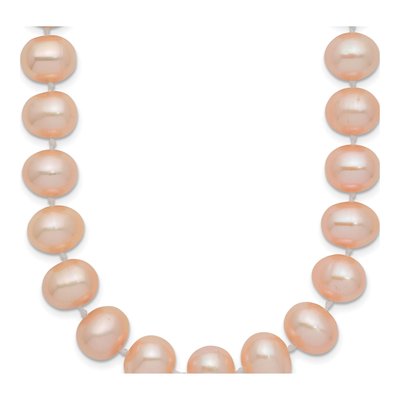 14K Yellow Gold Pink Freshwater Cultured Pearl Necklace