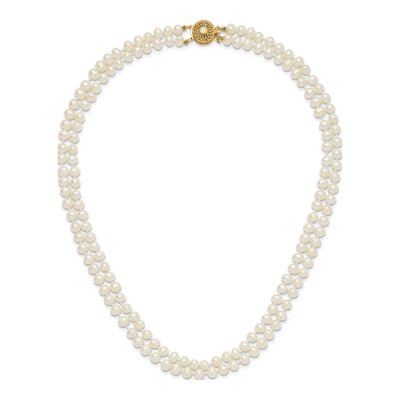 14K Yellow Gold Freshwater Cultured Pearl Double Strand Necklace – view 5