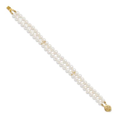 14K Yellow Gold Freshwater Cultured Pearl 2-Strand Bracelet – view 2