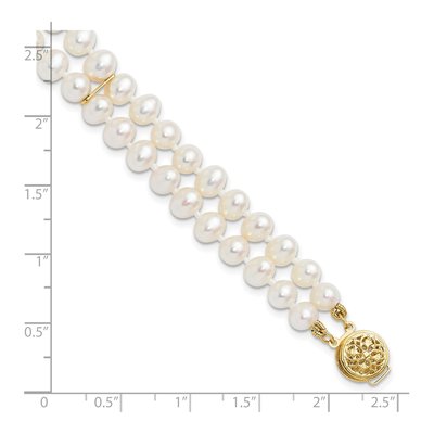 14K Yellow Gold Freshwater Cultured Pearl 2-Strand Bracelet – view 5