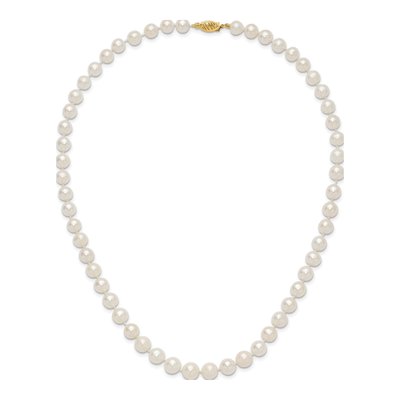 14K Yellow Gold Freshwater Cultured Pearl Graduated Necklace – view 6