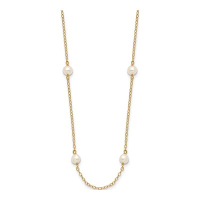 14K Yellow Gold Freshwater Cultured Pearl 8-Station Necklace – view 3