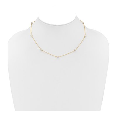 14K Yellow Gold Freshwater Cultured Pearl 8-Station Necklace – view 4