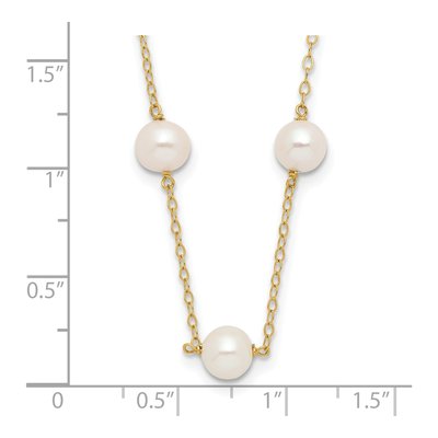 14K Yellow Gold Freshwater Cultured Pearl Near-Round 12-Station Necklace – view 6