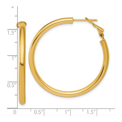 14K Yellow Gold 40mm Round Tube Hoop Earrings – view 3