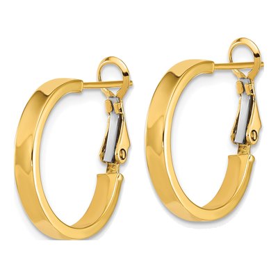 14K Yellow Gold 20mm Square Tube Hoop Earrings – view 2