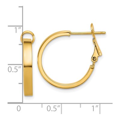 14K Yellow Gold 20mm Square Tube Hoop Earrings – view 3