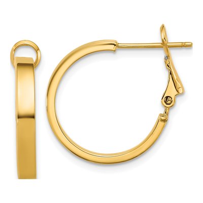 14K Yellow Gold 20mm Square Tube Hoop Earrings