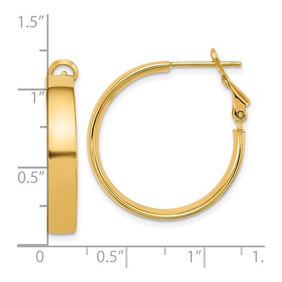 14K Yellow Gold 25mm Flat Tube Hoop Earrings – view 3