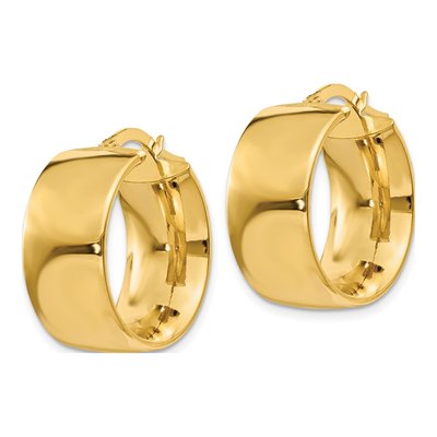 14K Yellow Gold 16mm Round Tube Hoop Earrings – view 3