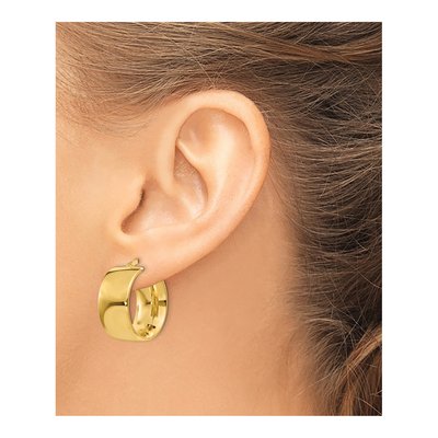 14K Yellow Gold 16mm Round Tube Hoop Earrings – view 4