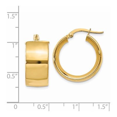 14K Yellow Gold 16mm Round Tube Hoop Earrings – view 5