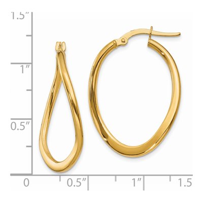 14K Yellow Gold 19mm Tapered Twist Hoop Earrings – view 4