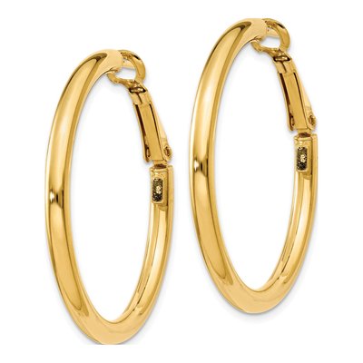 14K Yellow Gold 36mm Tube Hoop Earrings – view 3