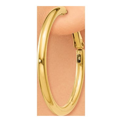14K Yellow Gold 36mm Tube Hoop Earrings – view 4
