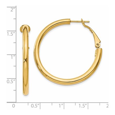 14K Yellow Gold 36mm Tube Hoop Earrings – view 5