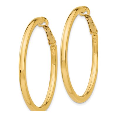 14K Yellow Gold 41mm Omega Back Tube Hoop Earrings – view 3