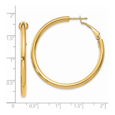 14K Yellow Gold 41mm Omega Back Tube Hoop Earrings – view 5