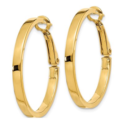 14K Yellow Gold 30mm Square Tube Hoop Earrings – view 3