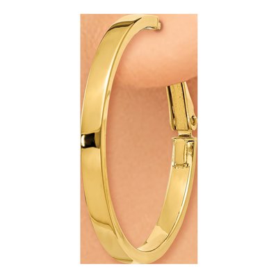 14K Yellow Gold 30mm Square Tube Hoop Earrings – view 4