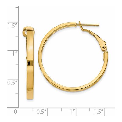 14K Yellow Gold 30mm Square Tube Hoop Earrings – view 5