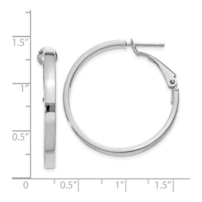 14K White Gold 30mm Omega Back Hoop Earrings – view 4