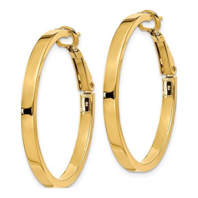 14K Yellow Gold 35mm Square Tube Hoop Earrings – view 2