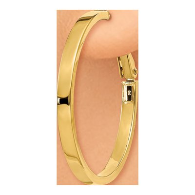 14K Yellow Gold 35mm Square Tube Hoop Earrings – view 3