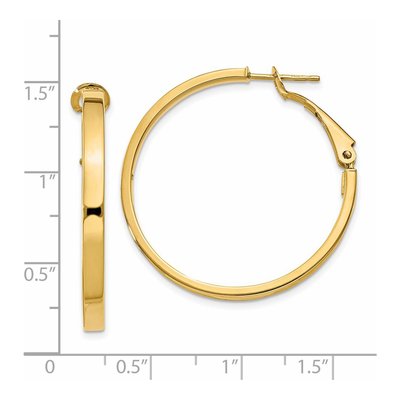 14K Yellow Gold 35mm Square Tube Hoop Earrings – view 4