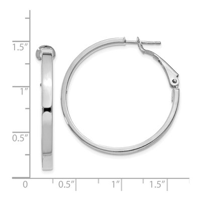 14K White Gold 35mm Square Tube Hoop Earrings – view 4