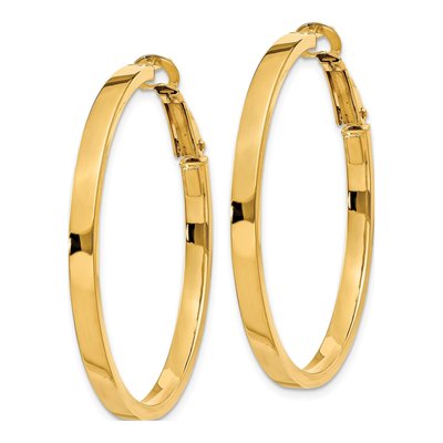 14K Yellow Gold 41mm Square Tube Hoop Earrings – view 3