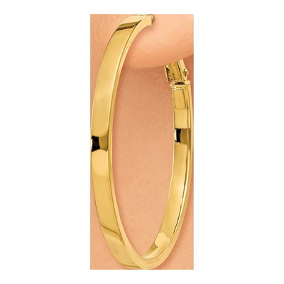 14K Yellow Gold 41mm Square Tube Hoop Earrings – view 4