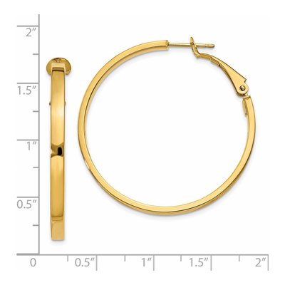 14K Yellow Gold 41mm Square Tube Hoop Earrings – view 5