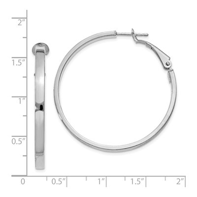 14K White Gold 41mm Square Tube Hoop Earrings – view 4