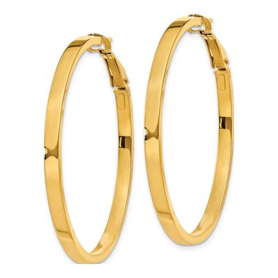 14K Yellow Gold 46mm Square Tube Hoop Earrings – view 3